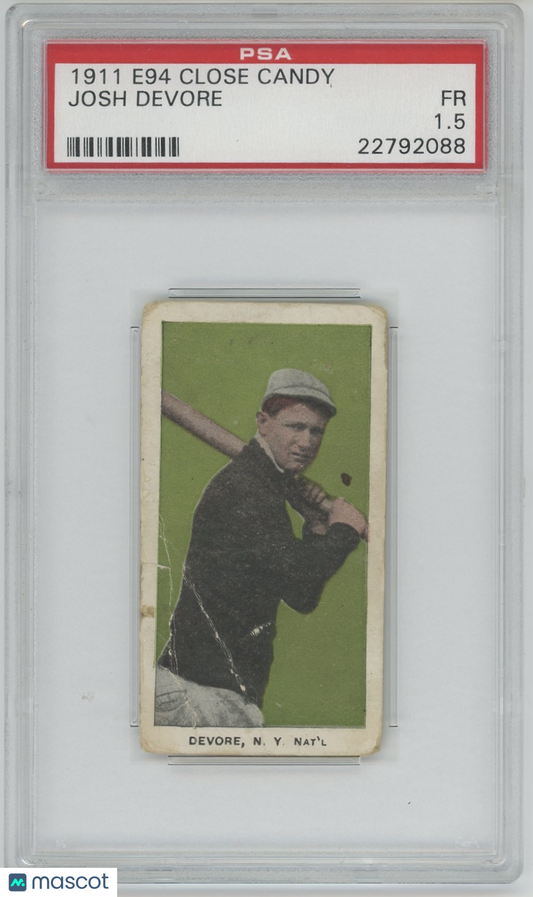 1911 E94 Close Candy Josh Devore PSA 1.5