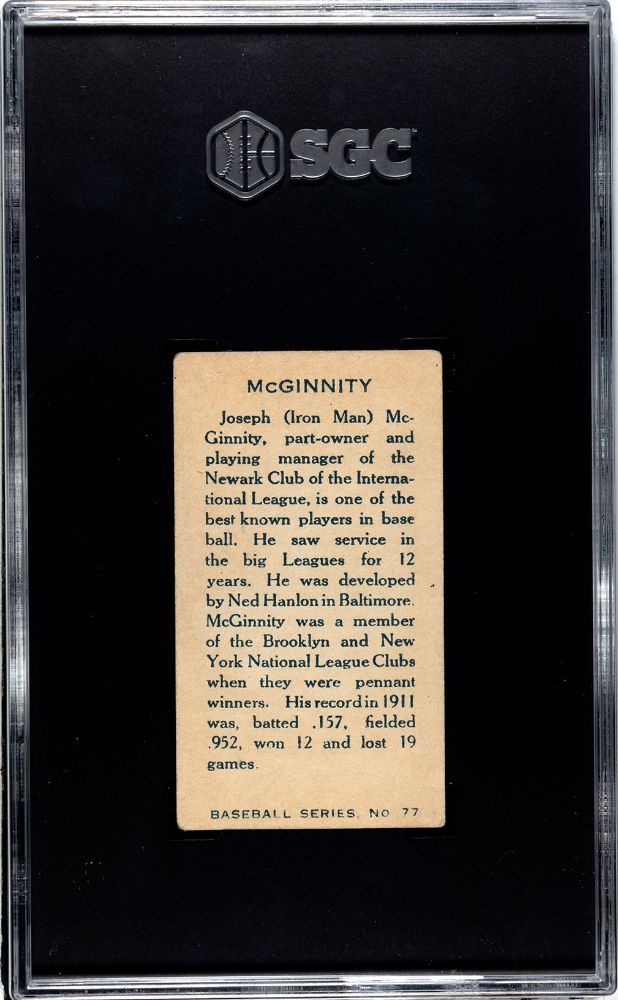 1912 IMPERIAL JOE MCGINNITY TOBACCO (C46) (C46) #77 SGC 4