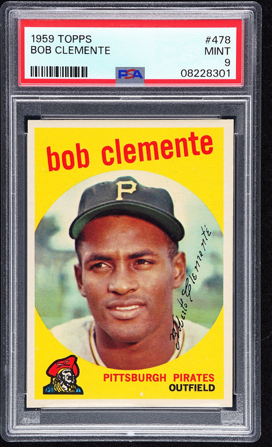 1959 TOPPS BOB CLEMENTE #478 PSA 9