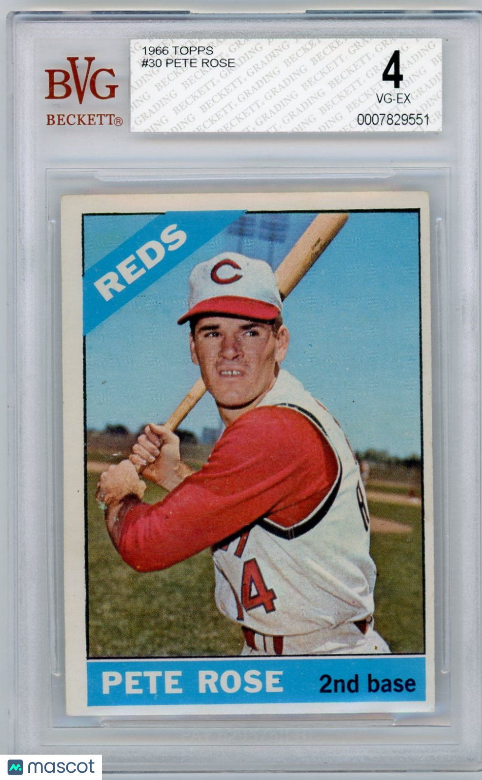 1966 Topps Pete Rose #30 BVG 4