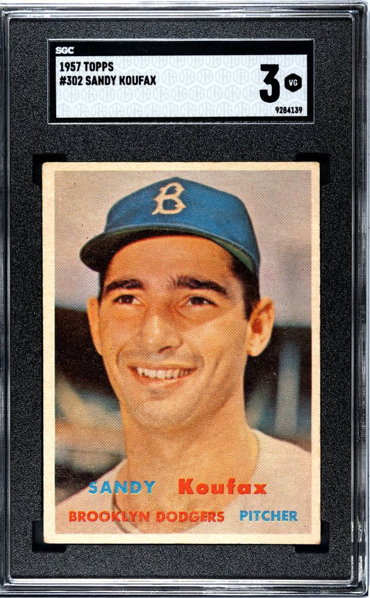 1957 TOPPS SANDY KOUFAX #302 SGC 3