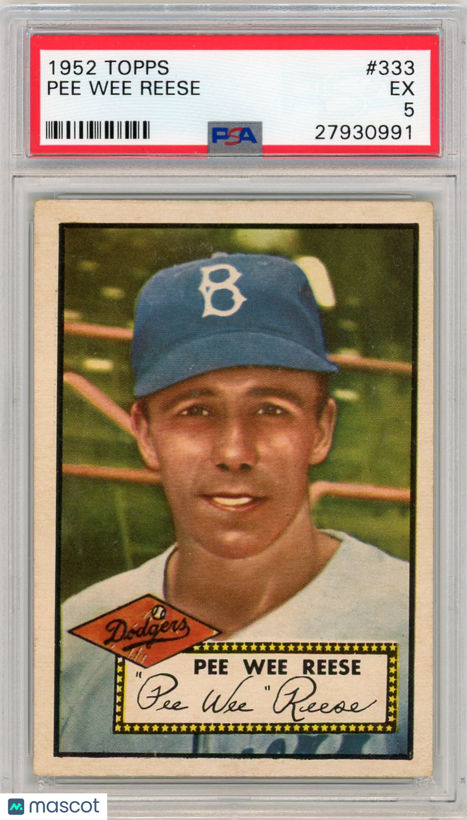 1952 Topps Pee Wee Reese #333 PSA 5