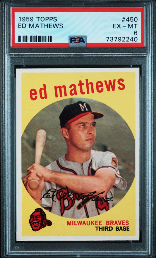 1959 TOPPS ED MATHEWS #450 PSA 6