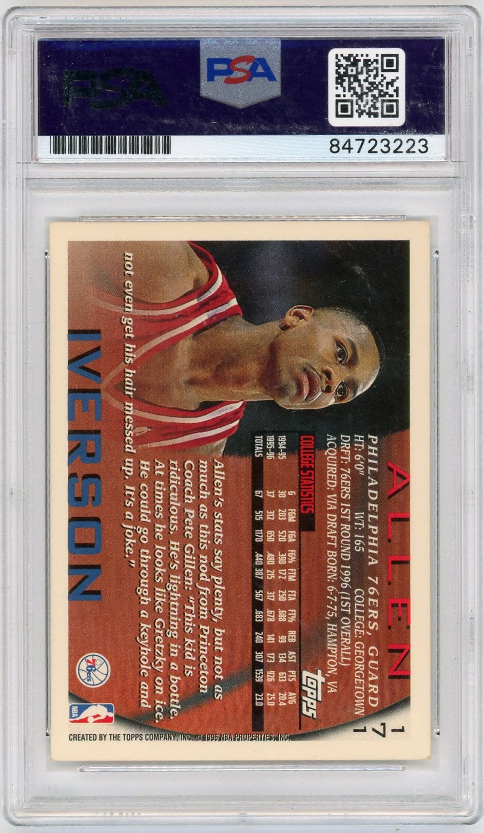 2024 Allen Iverson PSA A Auto 10