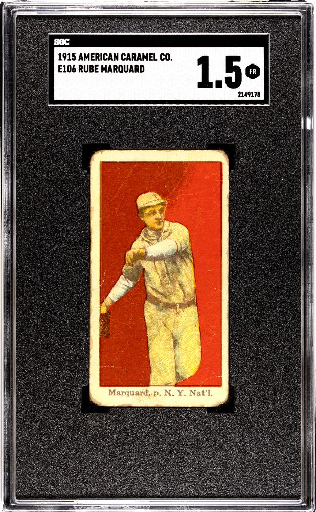 1915 RUBE MARQUARD AMERICAN CARAMEL CO. (E106) SGC 1.5