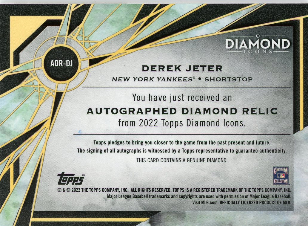 2022 Topps Derek Jeter #ADR-DJ Diamond Icons 5/5 Topps