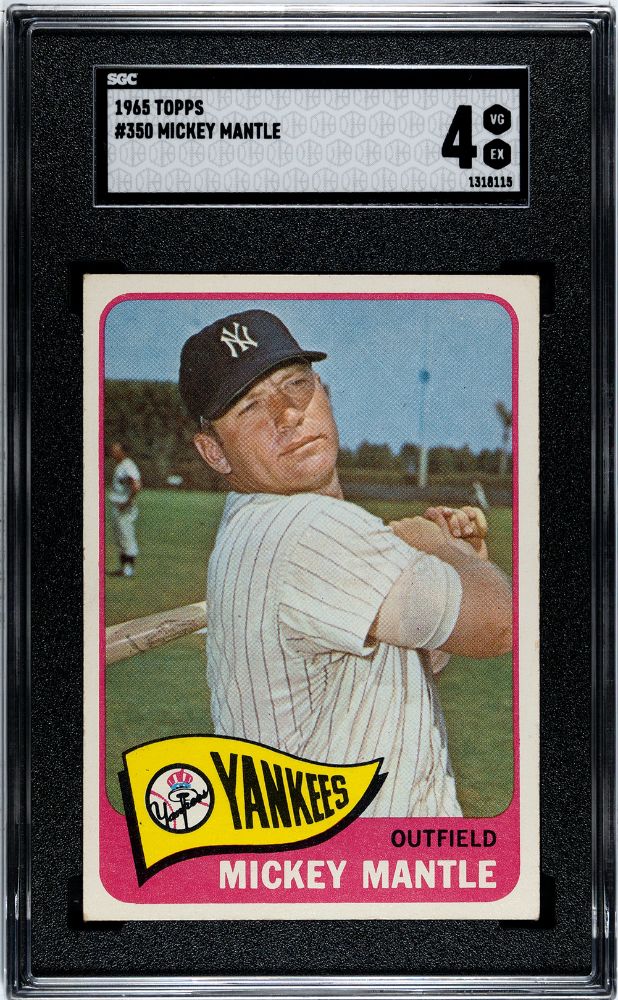 1965 TOPPS MICKEY MANTLE #350 SGC 4