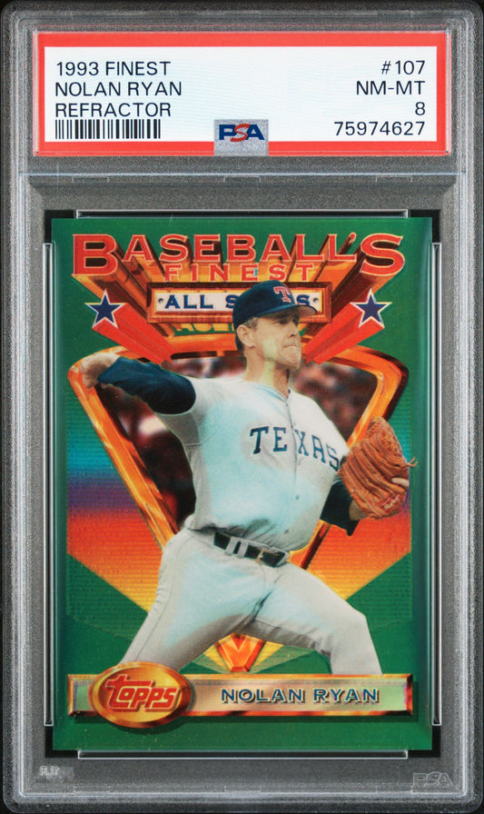 1993 NOLAN RYAN FINEST REFRACTOR #107 PSA 8