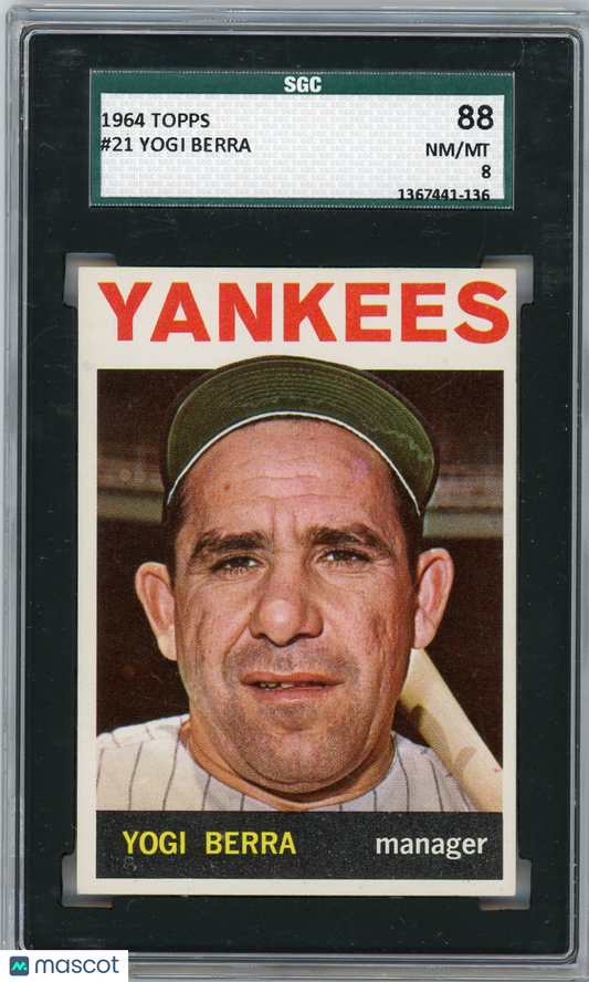 1964 Topps Yogi Berra #21 SGC 8