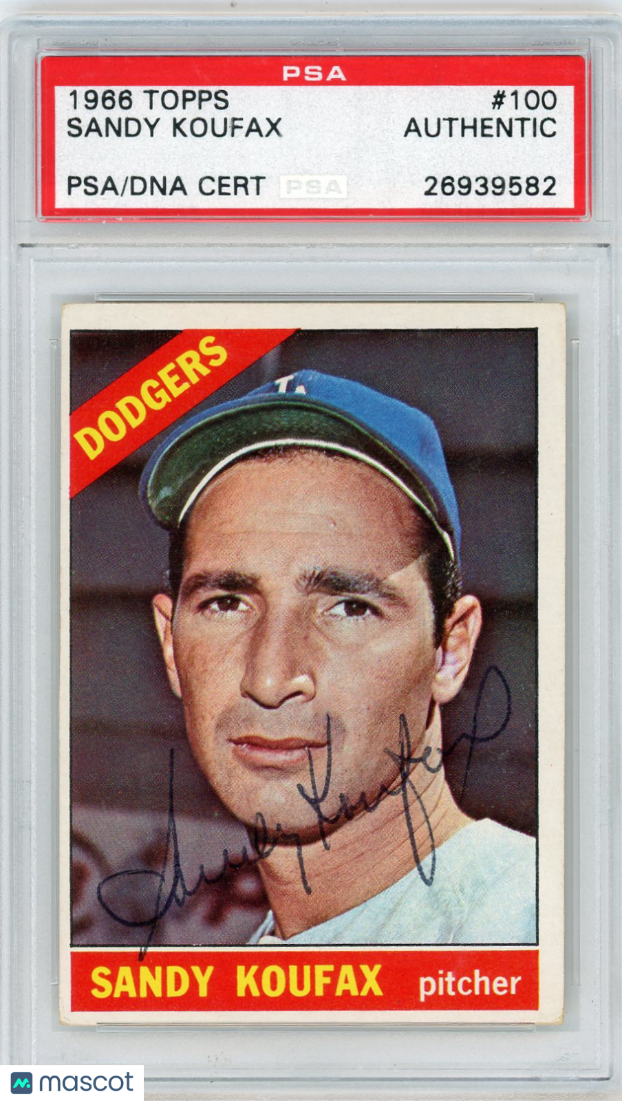 1966 Topps Sandy Koufax #100 PSA A Auto A