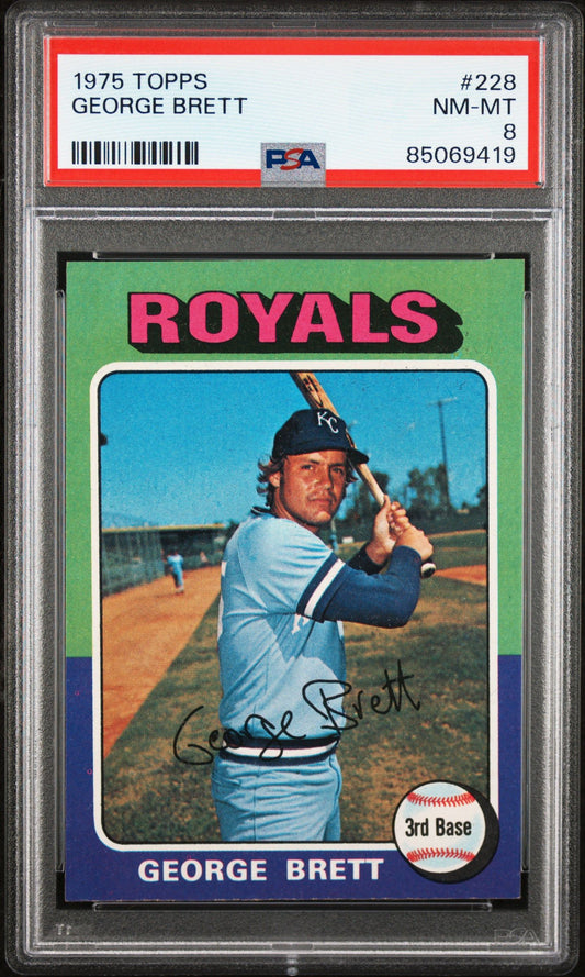 1975 TOPPS GEORGE BRETT #228 PSA 8