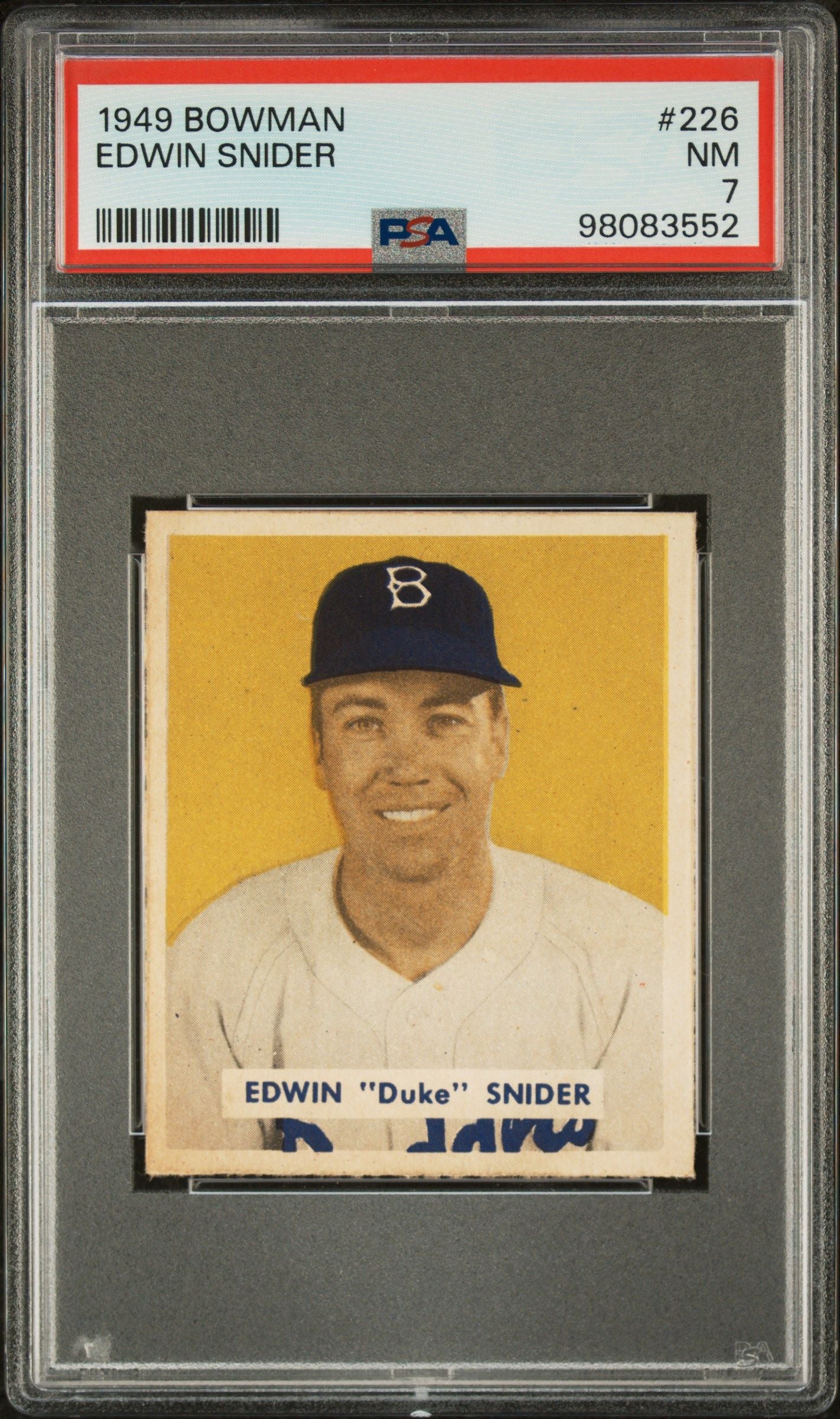 1949 BOWMAN EDWIN SNIDER #226 PSA 7