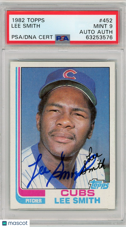1982 Topps Lee Smith #452 PSA 9 Auto A