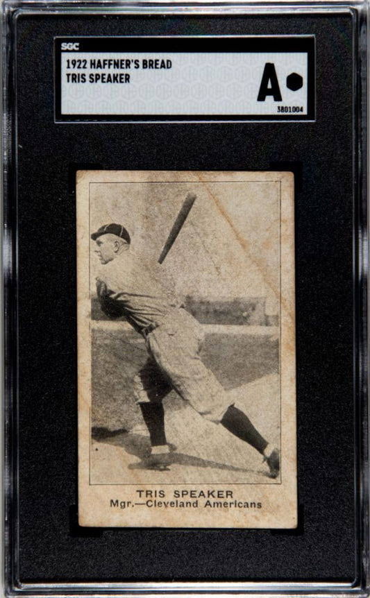 1922 TRIS SPEAKER HAFFNER'S BREAD SGC AUTHENTIC