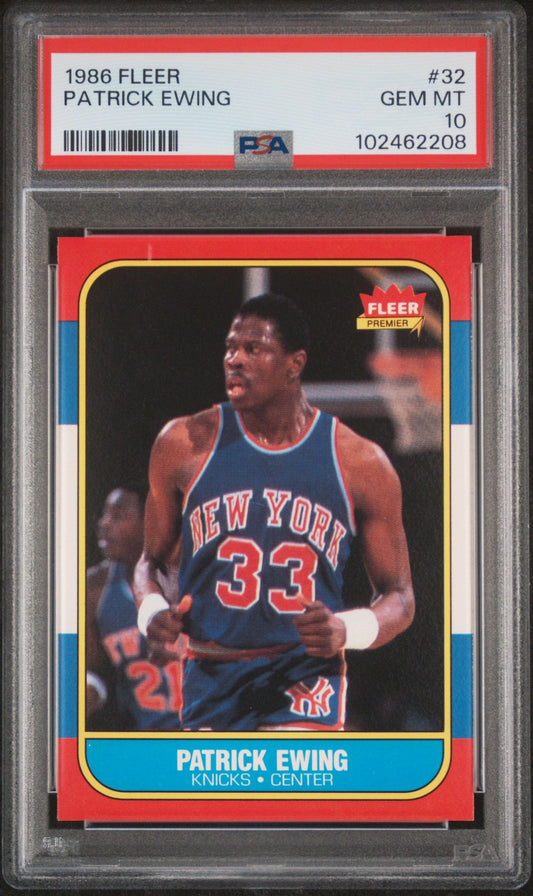 1986 FLEER PATRICK EWING #32 PSA 10