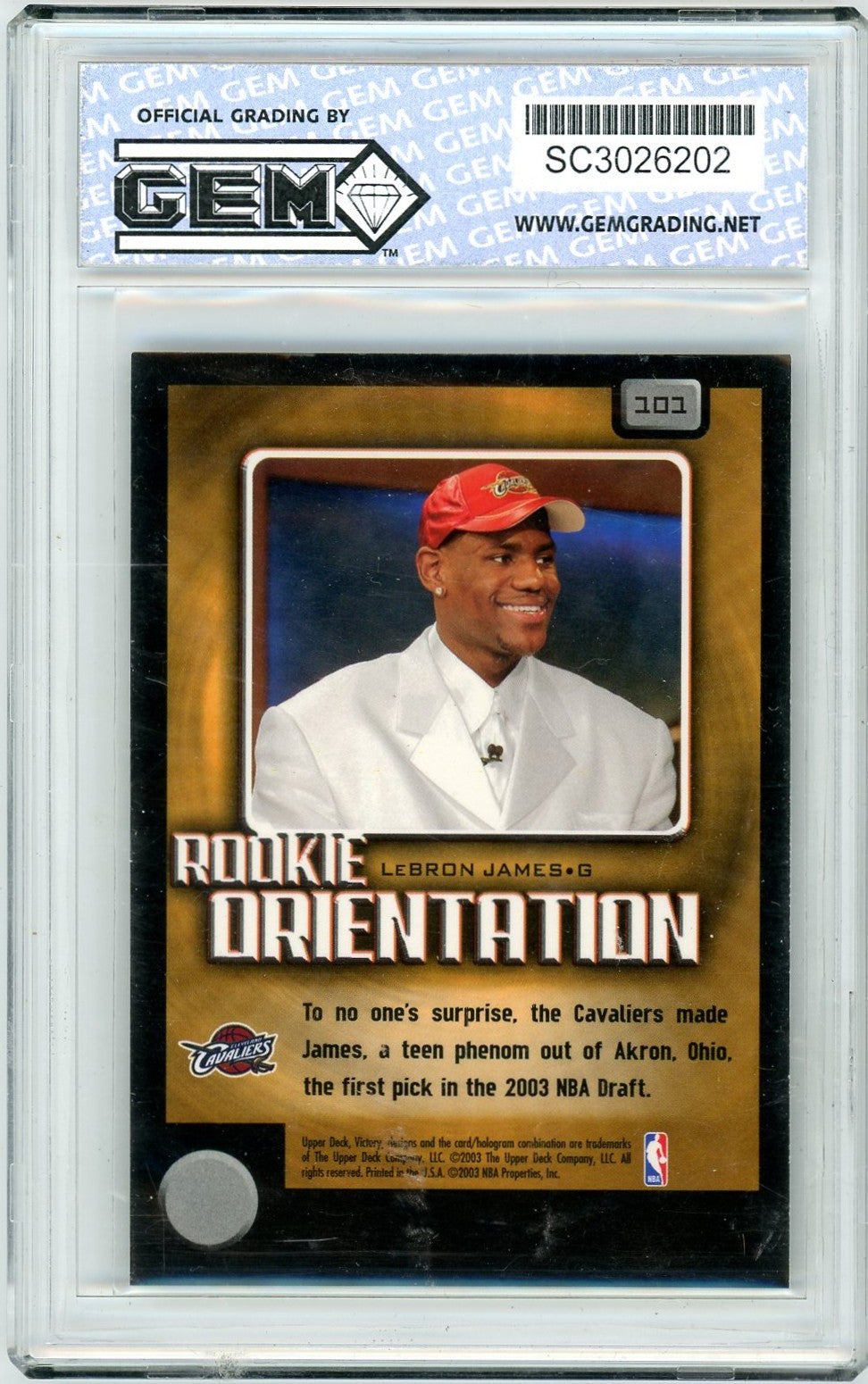 2003-04 Upper Deck Victory LeBron James #101 GMA 10