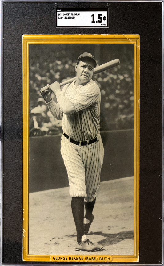 1934 Goudey Premiums (R309-1) #4 George Herman (Babe) Ruth SGC 1.5