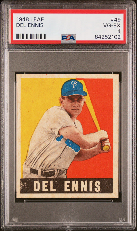 1948 LEAF DEL ENNIS #49 PSA 4