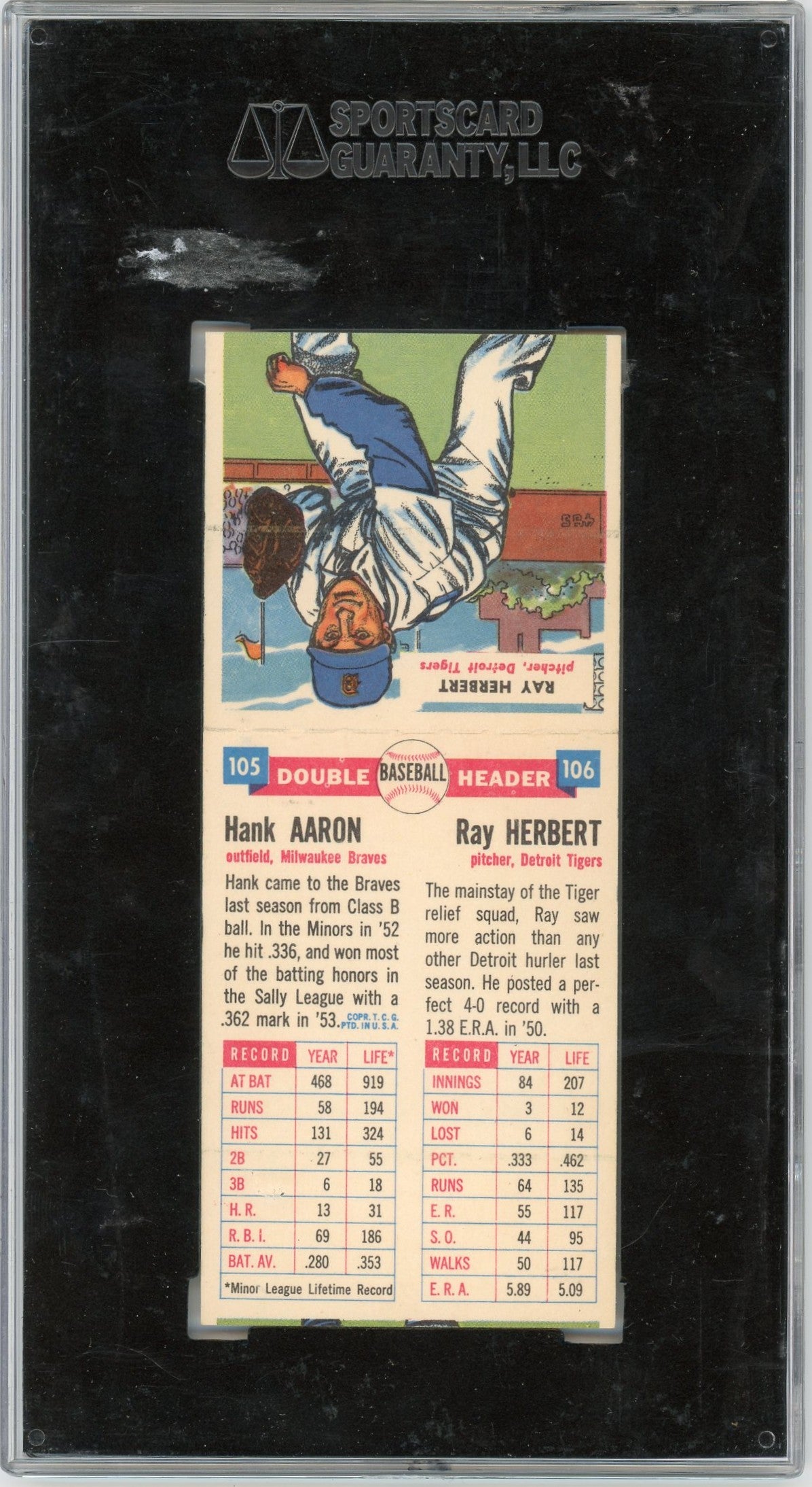 1955 Topps Double Headers Herbert Aaron #105/106 SGC 7