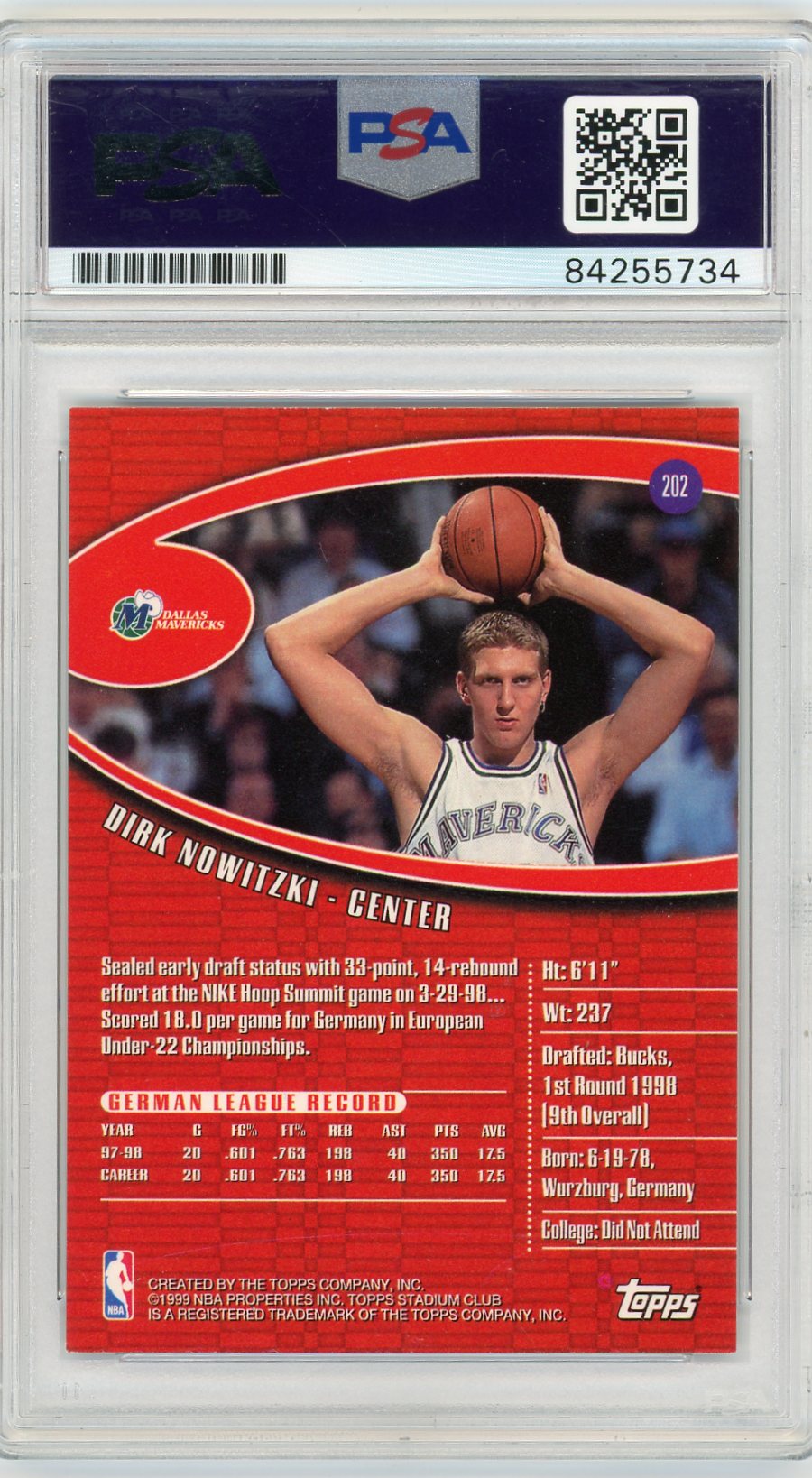 2024 Dirk Nowitzki PSA A Auto 10