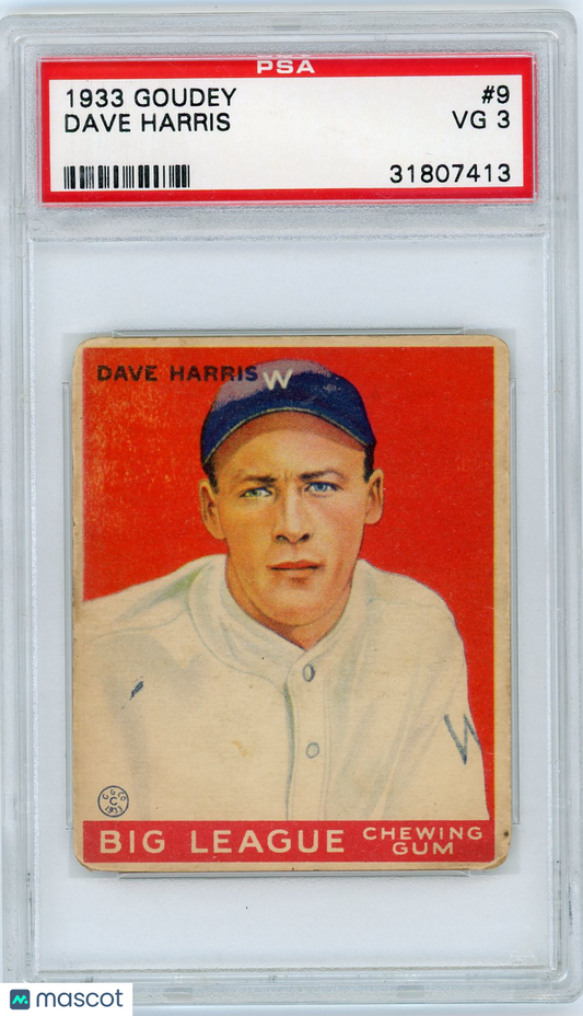 1933 Goudey Dave Harris #9 PSA 3