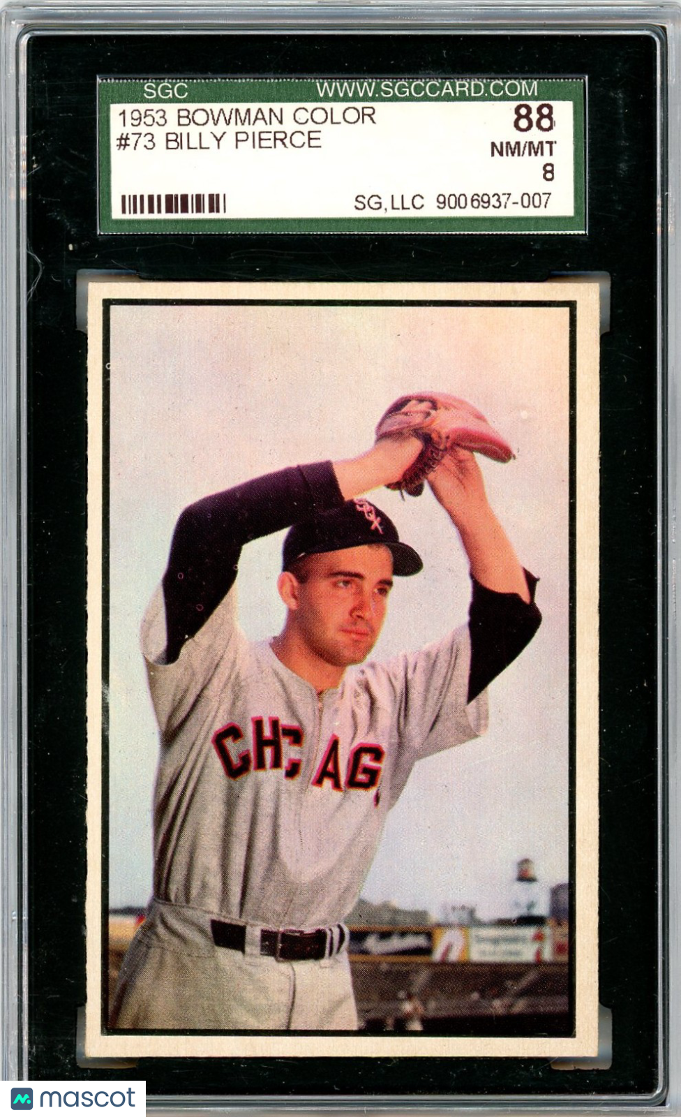 1953 Bowman Color Billy Pierce #73 SGC 8