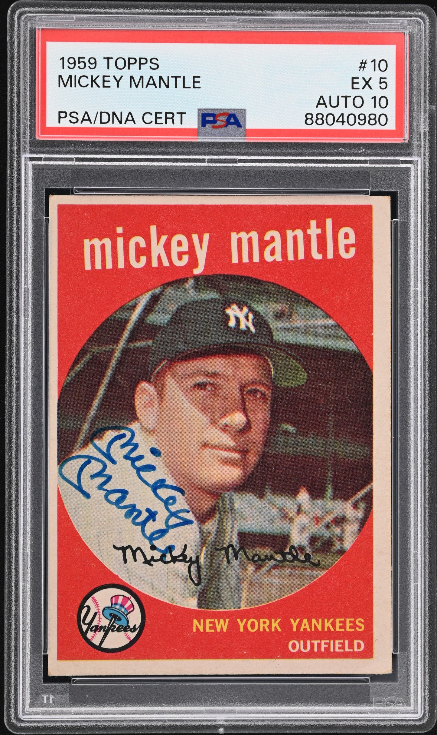 1959 Topps #10 Mickey Mantle PSA 5