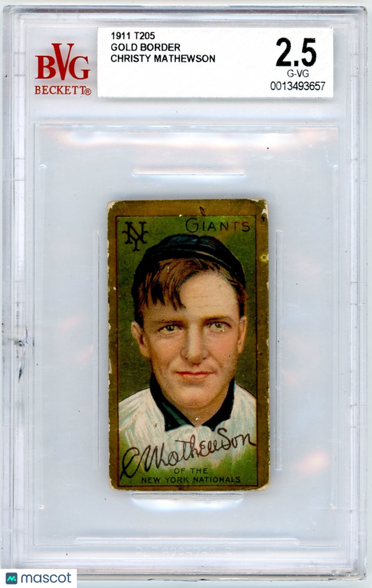 1911 T205 Gold Border Christy Mathewson #124 BVG 2.5