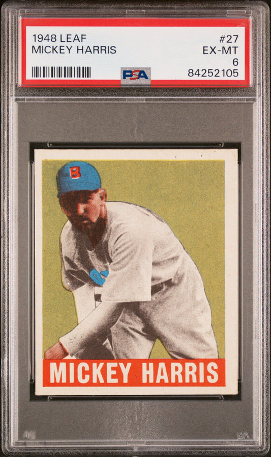 1948 LEAF MICKEY HARRIS #27 PSA 6