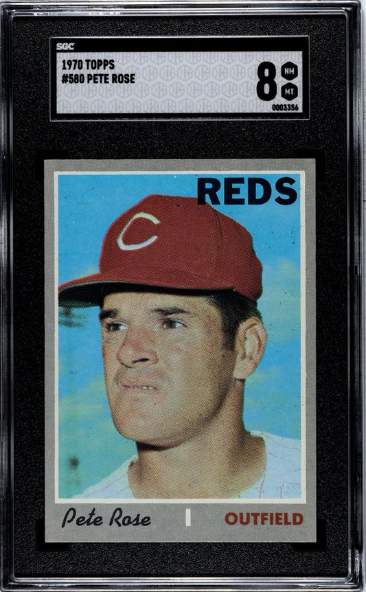 1970 TOPPS PETE ROSE #580 SGC 8