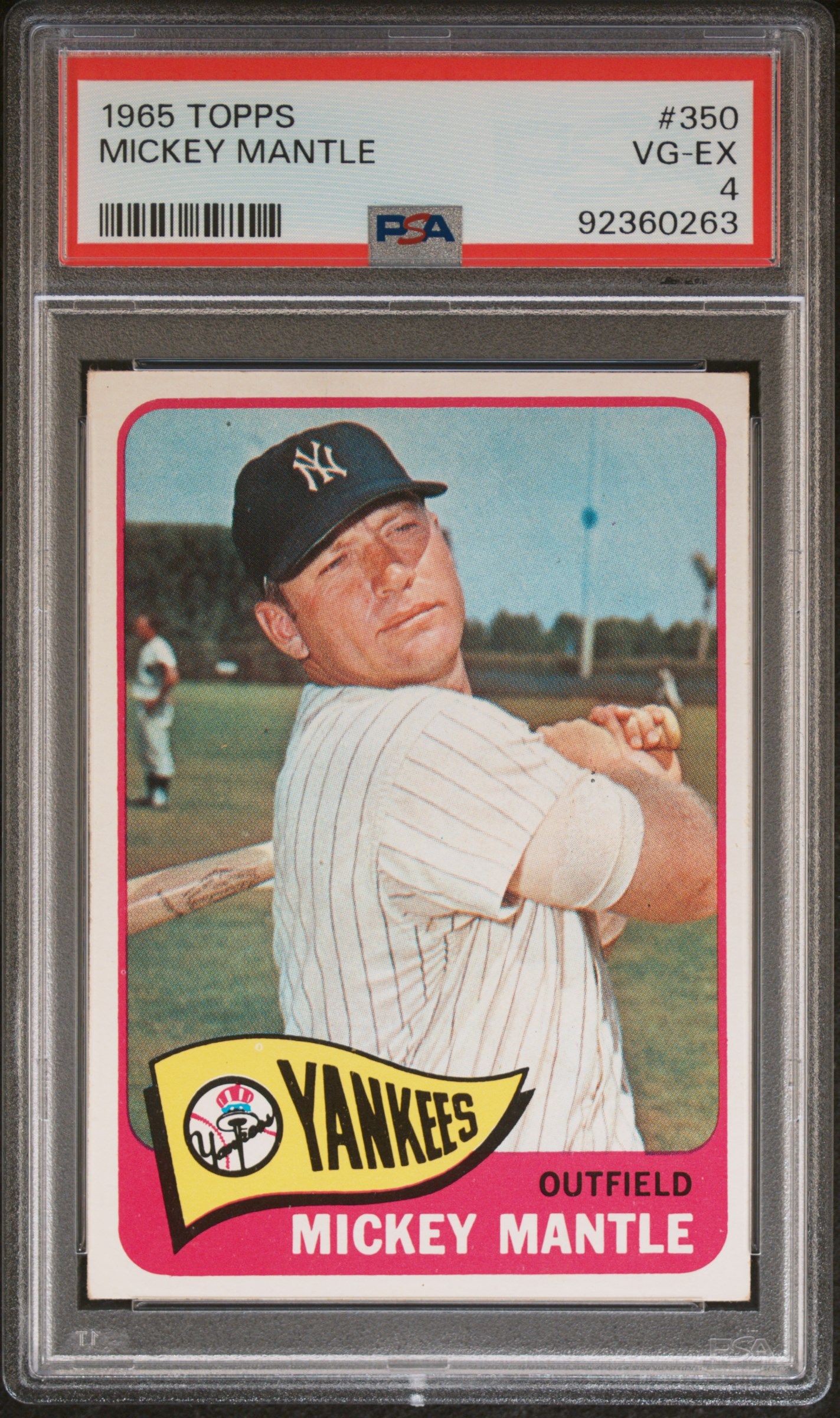 1965 TOPPS MICKEY MANTLE #350 PSA 4