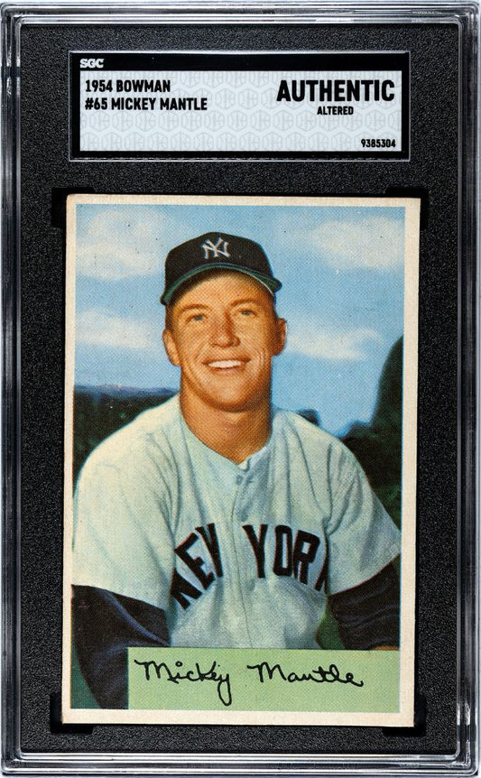 1954 BOWMAN MICKEY MANTLE #65 SGC AUTHENTIC