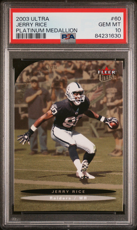 2003 JERRY RICE ULTRA PLATINUM MEDALLION #60 PSA 10