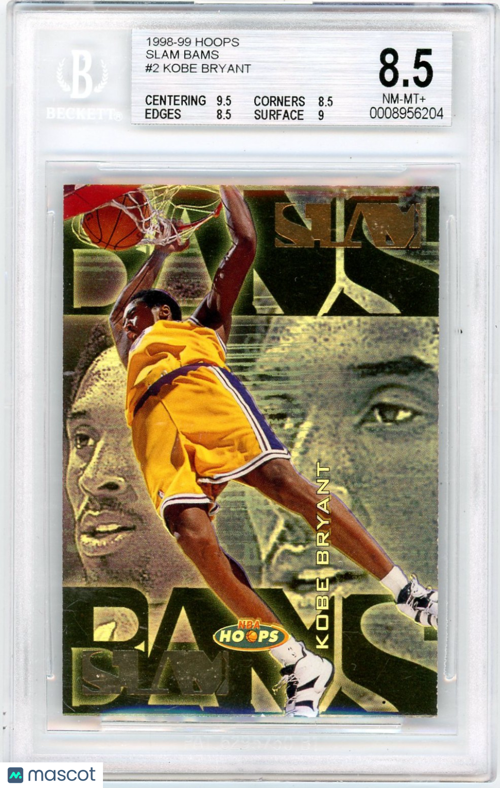 1998 Hoops Slam Bams Kobe Bryant #2 BGS 8.5