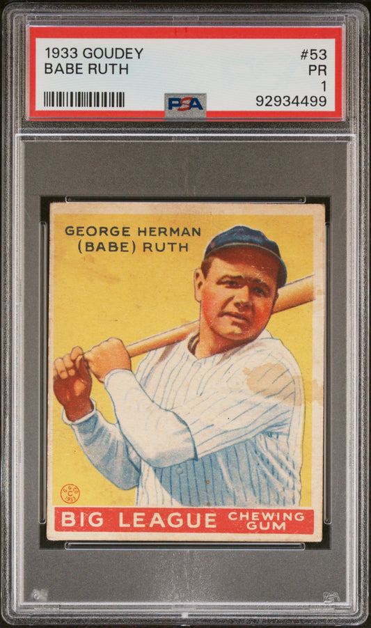 1933 GOUDEY BABE RUTH #53 PSA 1