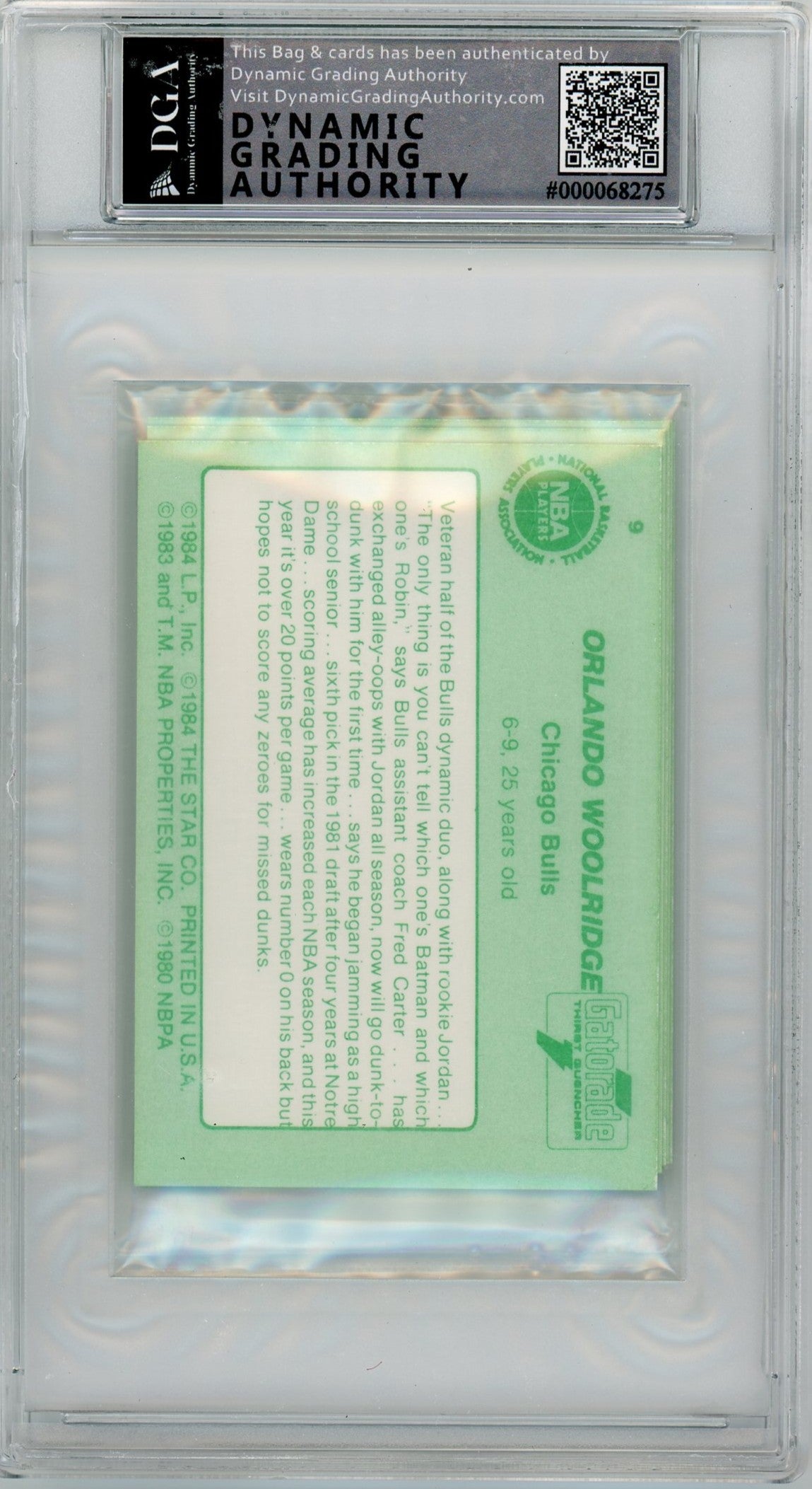 1985 Star Co. Gatorade Bag #1-9 DGA 8