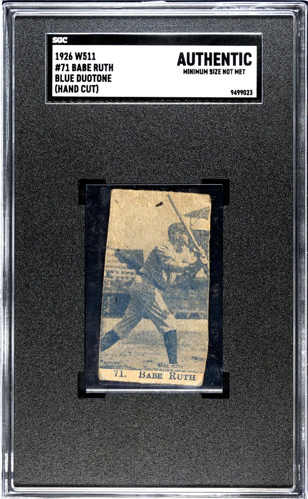 1926 BABE RUTH W511 (W511) BLUE DUOTONE (HAND CUT) #71 SGC AUTHENTIC