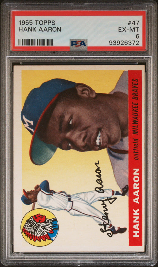 1955 TOPPS HANK AARON #47 PSA 6