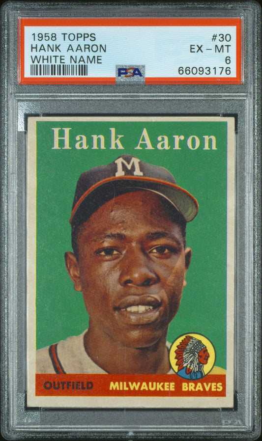 1958 TOPPS HANK AARON WHITE NAME #30 PSA 6