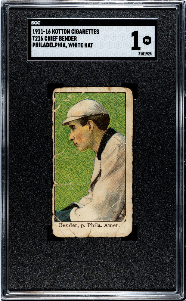 1911-16 CHIEF BENDER KOTTON CIGARETTES (T216) PHILADELPHIA, WHITE HAT SGC 1