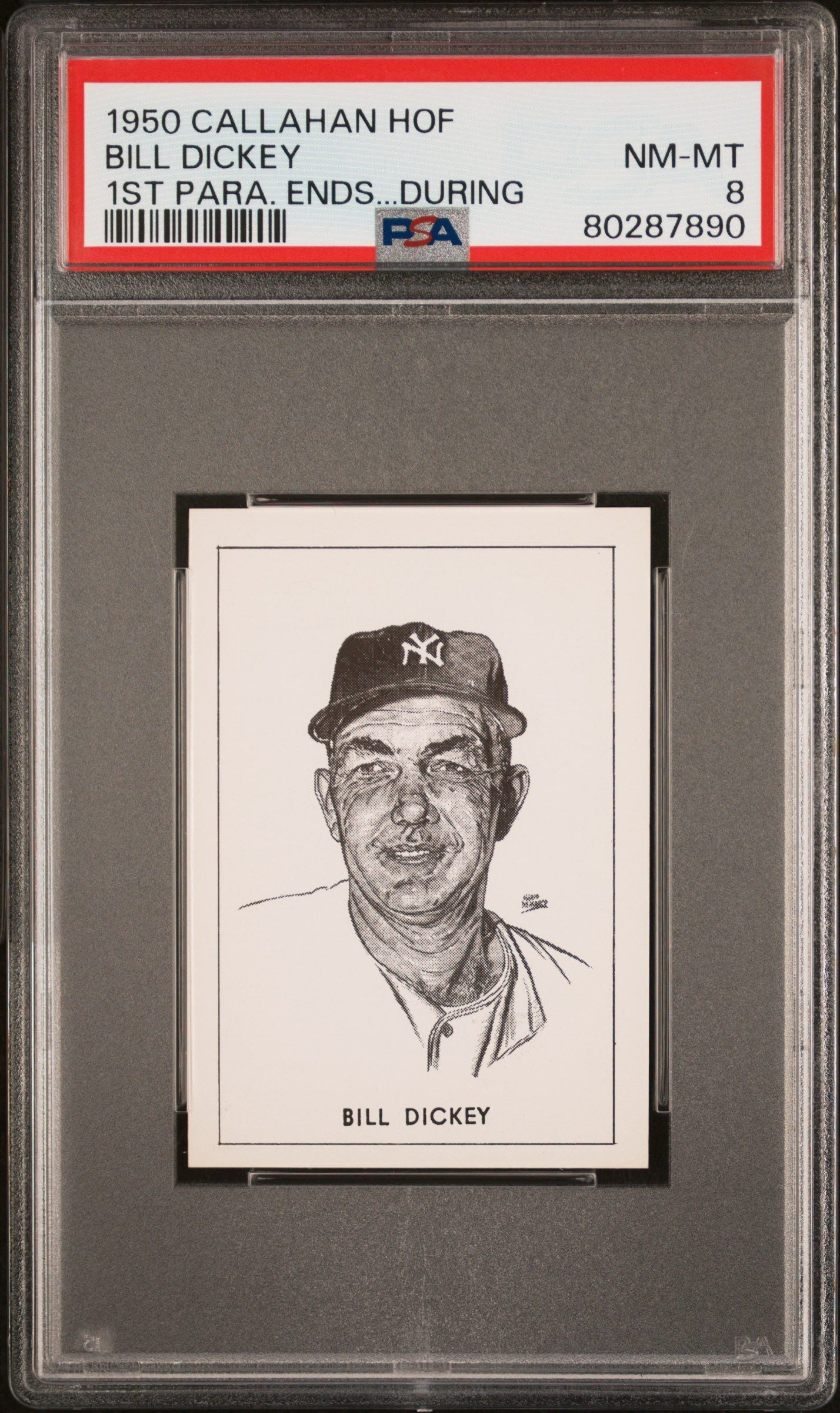 1950 BILL DICKEY CALLAHAN HALL OF FAME 1ST PARA. ENDS...DURING PSA 8