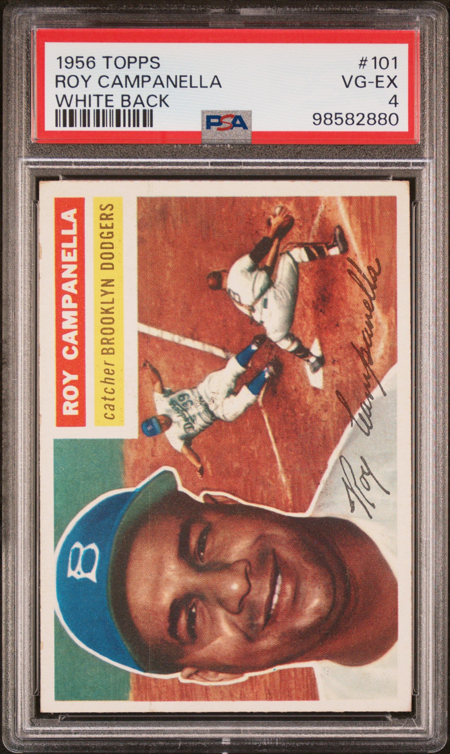 1956 TOPPS ROY CAMPANELLA WHITE BACK #101 PSA 4