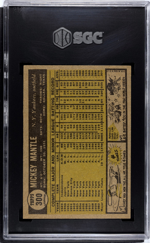 1961 TOPPS MICKEY MANTLE #300 SGC 6