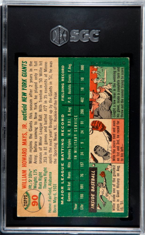 1954 TOPPS WILLIE MAYS #90 SGC 4