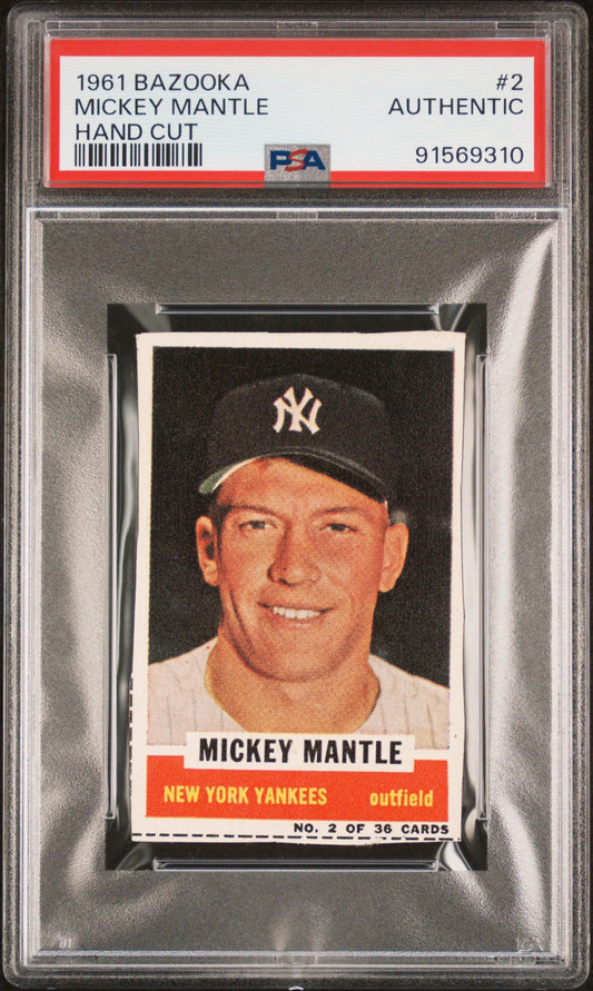 1961 MICKEY MANTLE BAZOOKA HAND CUT #2 PSA AUTHENTIC