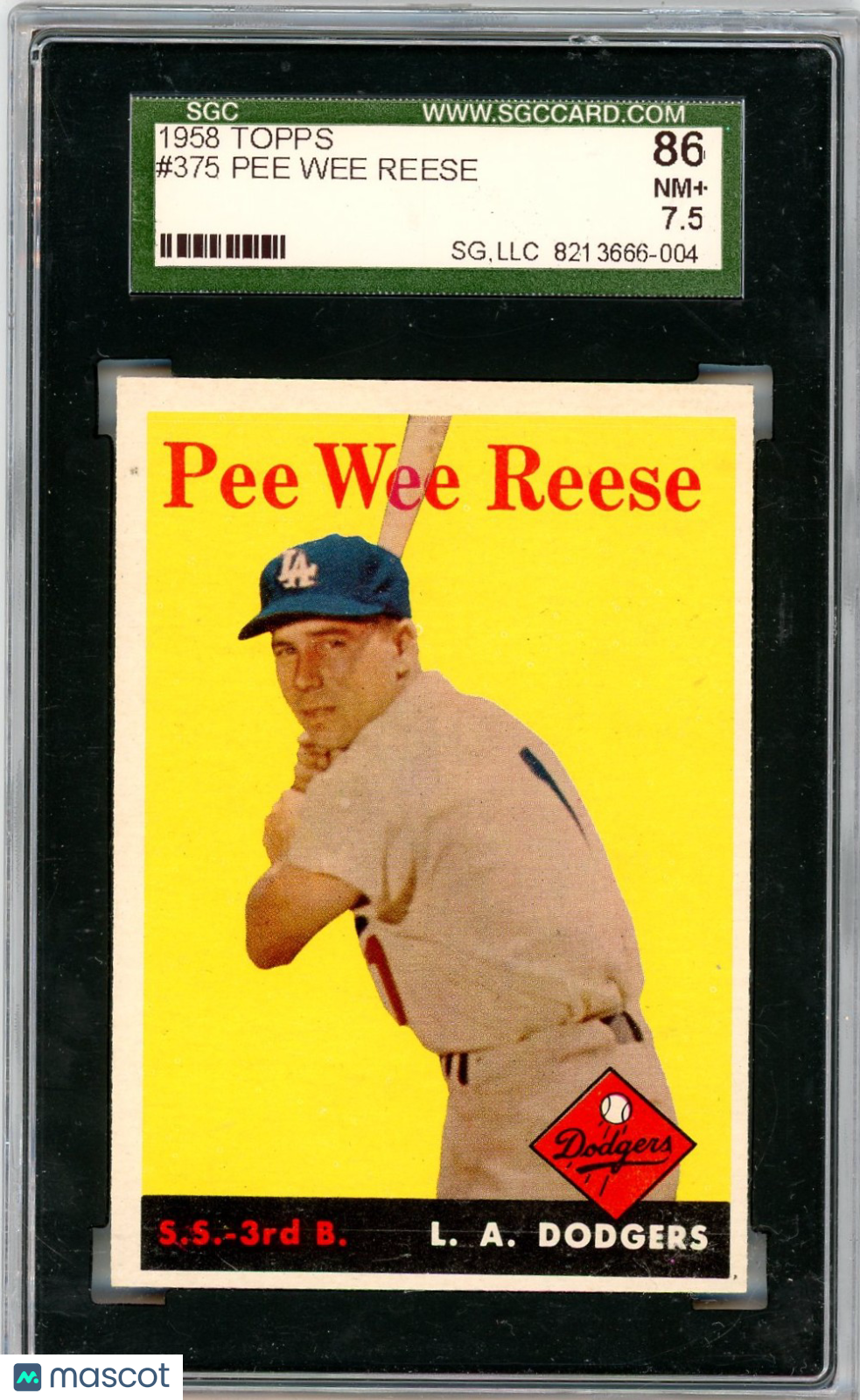 1958 Topps Pee Wee Reese #375 SGC 7.5