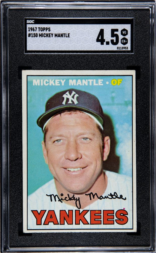 1967 TOPPS MICKEY MANTLE #150 SGC 4.5