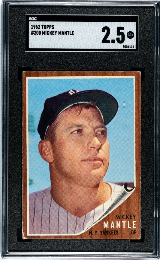 1962 TOPPS MICKEY MANTLE #200 SGC 2.5