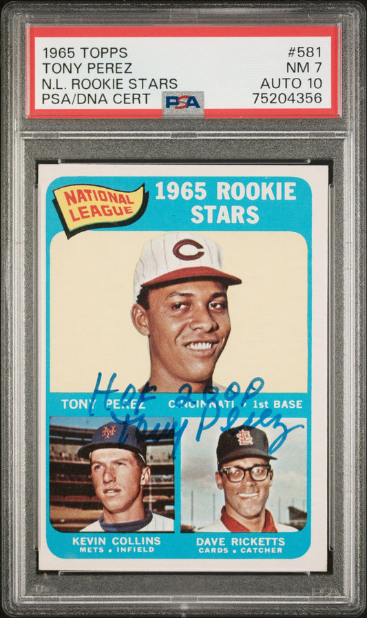 1965 TOPPS N.L. ROOKIE STARS N.L. ROOKIE STARS #581 PSA/DNA 7 AUTO 10