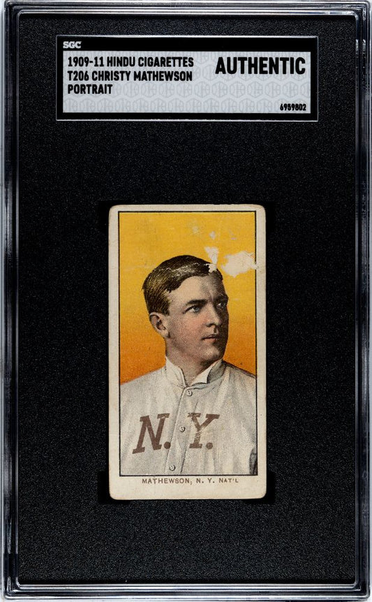 1909-11 MATHEWSON, CHRISTY HINDU CIGARETTES (T206) PORTRAIT SGC AUTHENTIC